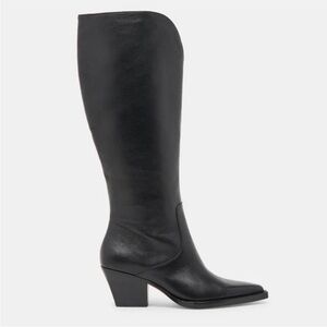 Dolce Vita Raj wide calf tall leather boots black 9
NEW